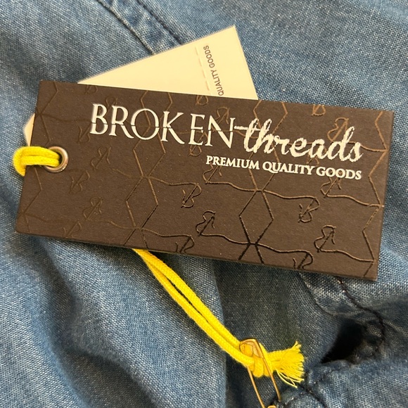 Denim Shirt with Baseball Collar - Picture 6 of 8